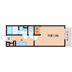 近鉄郡山駅 徒歩12分 2階の物件間取画像